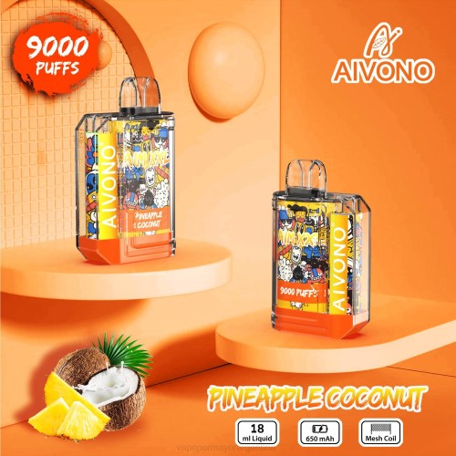 Vape Argentina - Aivono AIM XXL 9000 pegatina boca transparente coco piña 02BD52