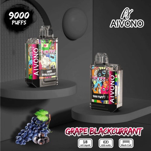 Vapeo Al Por Mayor - Aivono AIM XXL 9000 pegatina boca transparente grosella negra de uva 02BD56