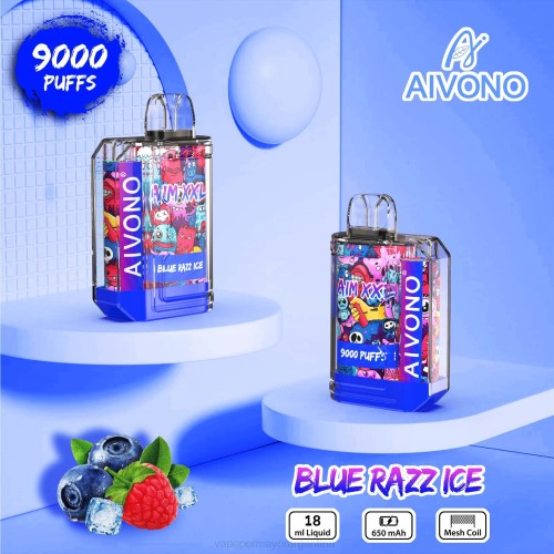 Vaporizador Desechable Al Por Mayor - Aivono AIM XXL 9000 pegatina boca transparente hielo azul 02BD54