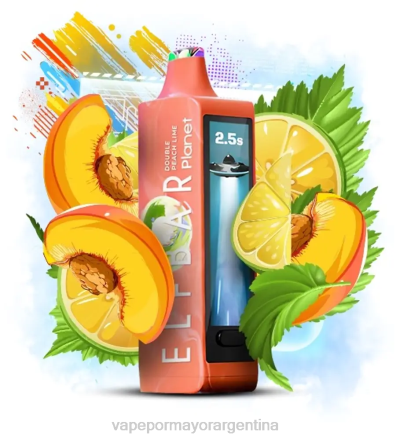 Vape Por Mayor Argentina - Elf Bar Planet 25000 doble lima durazno J46031