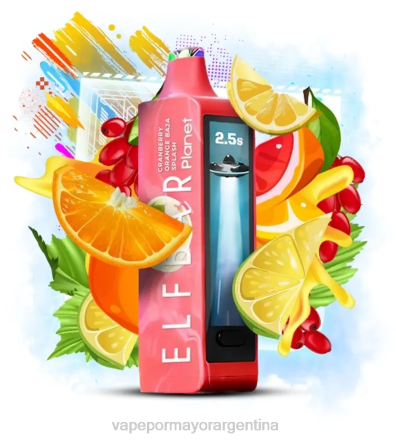 Vape Recargable - Elf Bar Planet 25000 arándano naranja baja splash J46030