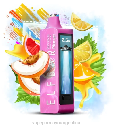 Vape Recargable - Elf Bar Planet 25000 salpicadura de melocotón blanco baja J46020