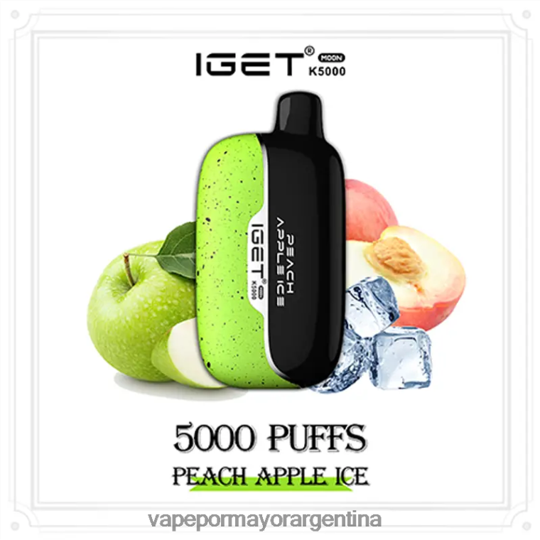Distribuidor Vapeo Al Por Mayor - IGET Moon k5000 X6HR4V7 hielo de manzana y durazno