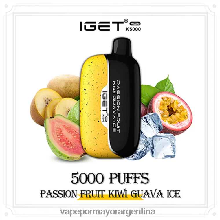 Vape Argentina - IGET Moon k5000 X6HR4V2 maracuyá kiwi hielo de guayaba