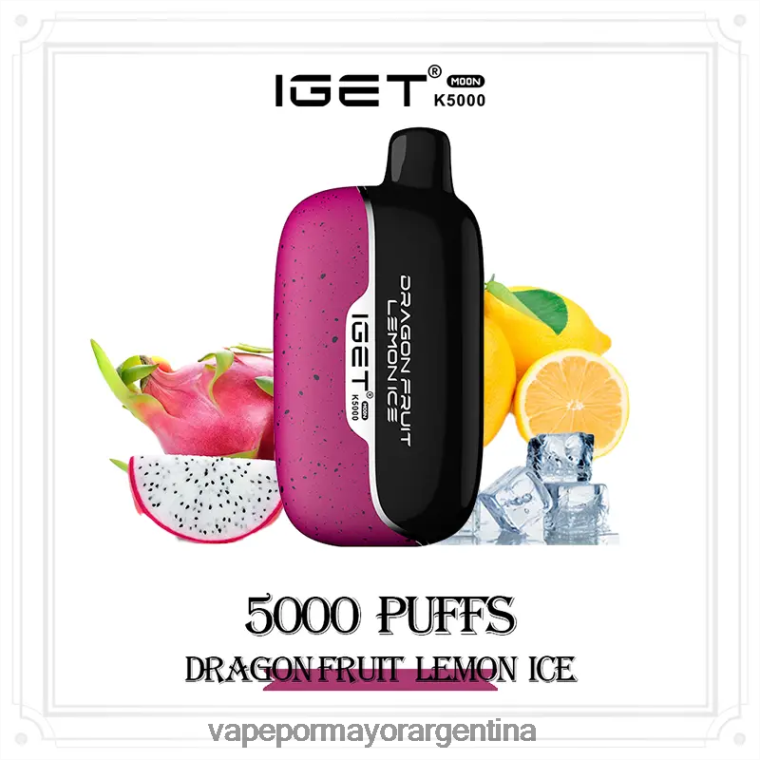 Vape Recargable - IGET Moon k5000 X6HR4V20 fruta del dragón hielo de limón