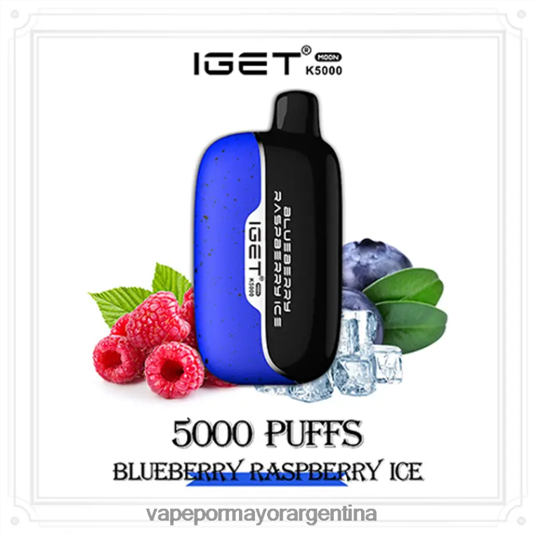 Vaporizador Al Por Mayor - IGET Moon k5000 X6HR4V3 hielo de frambuesa y arándanos