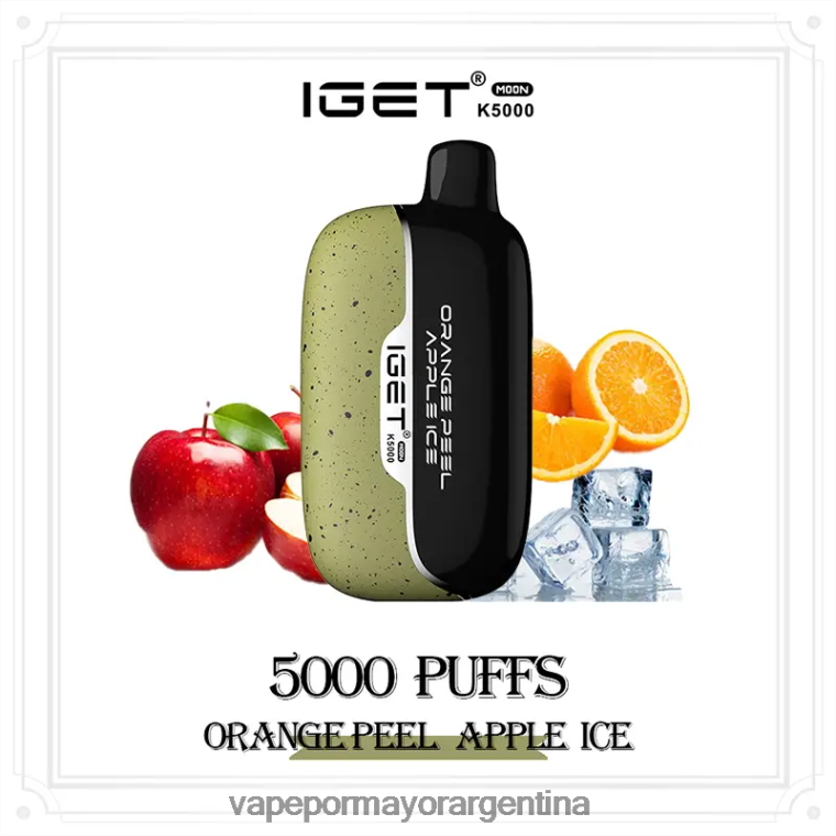 Venta De Vaporizadores Al Por Mayor - IGET Moon k5000 X6HR4V15 hielo de manzana con piel de naranja