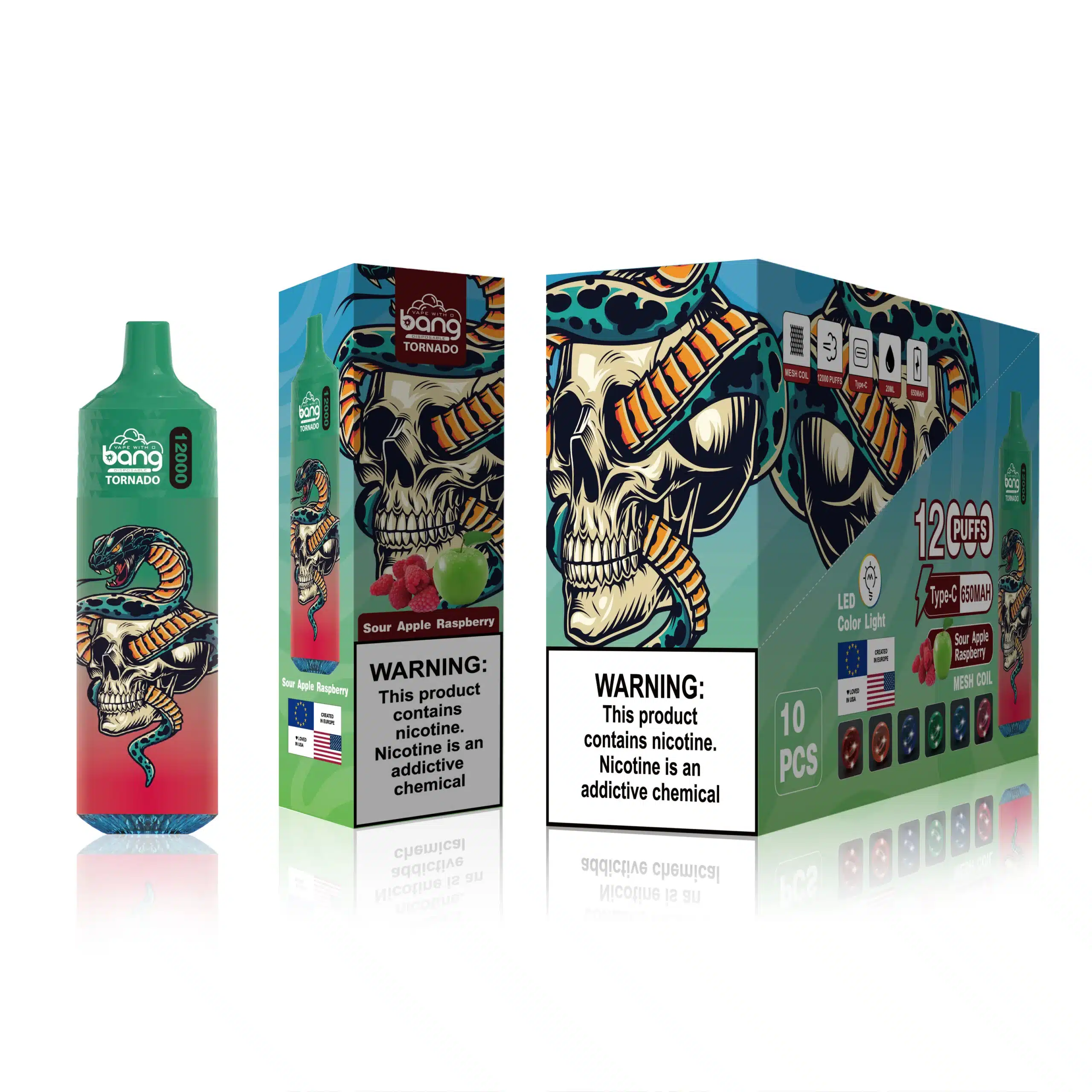 FDLPBF118 frambuesa manzana agria - Vape Recargable Bang Box 12000 bocanadas