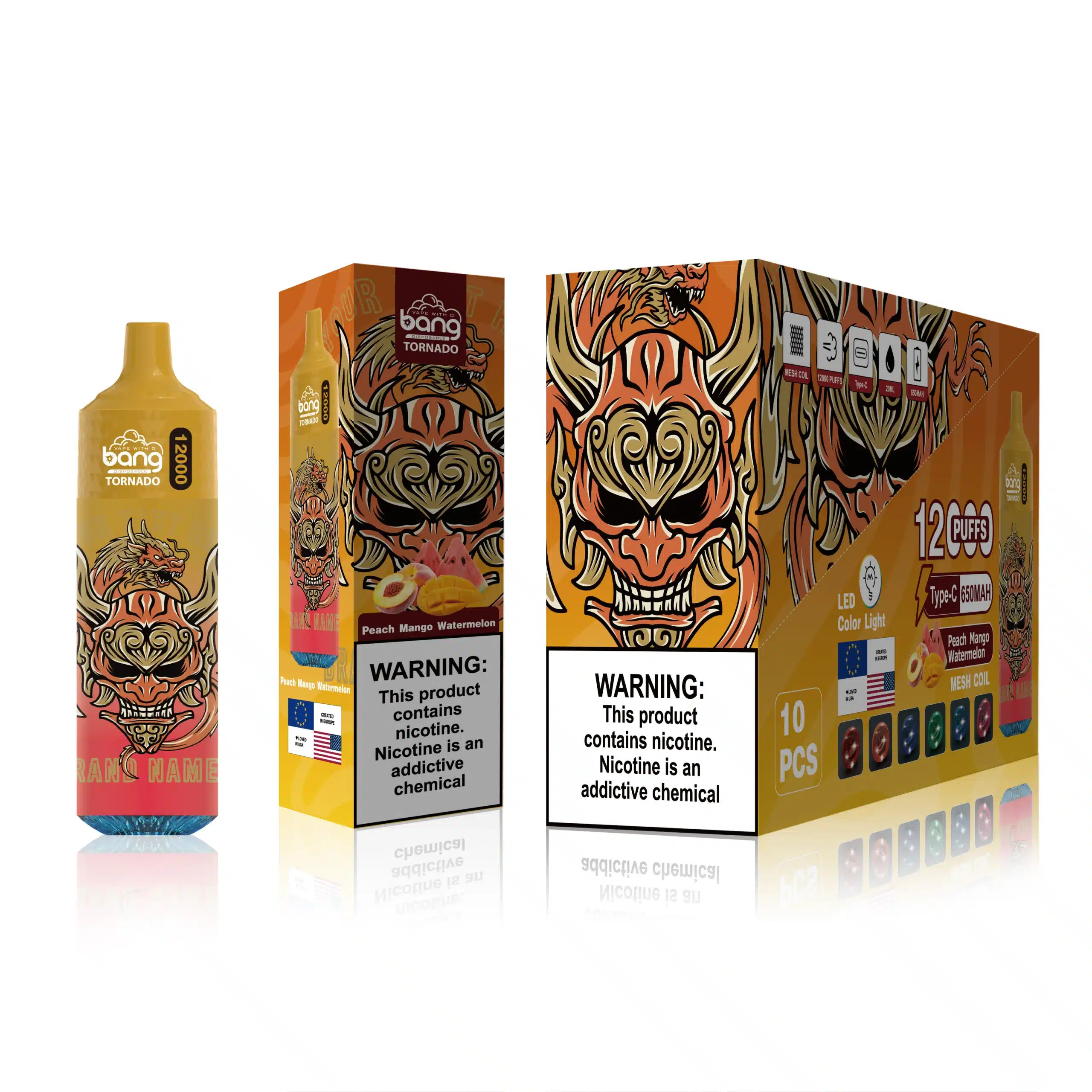 FDLPBF124 sandia mango durazno - Vapeo Al Por Mayor Bang Box 12000 bocanadas