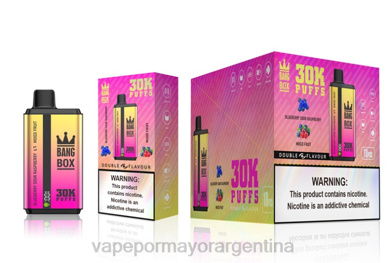 Tienda De Vapeo Al Por Mayor - Bang Box 30000 inhalaciones de dos sabores. arándanos, frambuesa ácida y frutas mixtas 8B6066