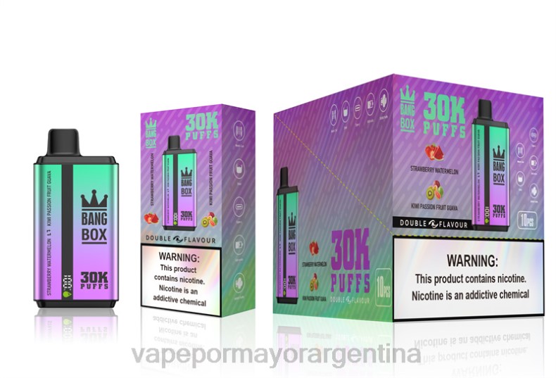 Vape Argentina - Bang Box 30000 inhalaciones de dos sabores. fresa sandía y kiwi maracuyá guayaba 8B6070