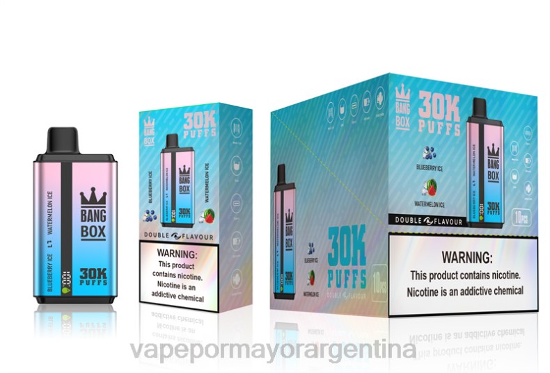 Vape Por Mayor Argentina - Bang Box 30000 inhalaciones de dos sabores. hielo de arándanos y hielo de sandía 8B6069