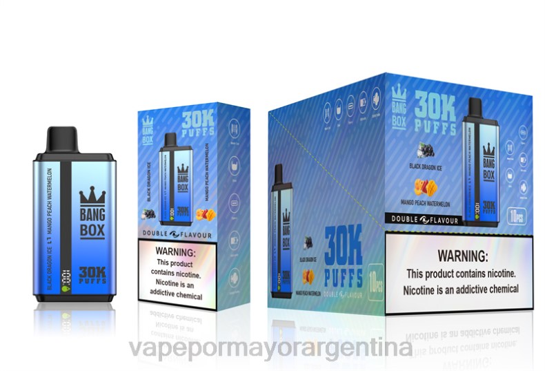 Vaporizador Al Por Mayor - Bang Box 30000 inhalaciones de dos sabores. sandía black dragon ice & mango melocotón 8B6071