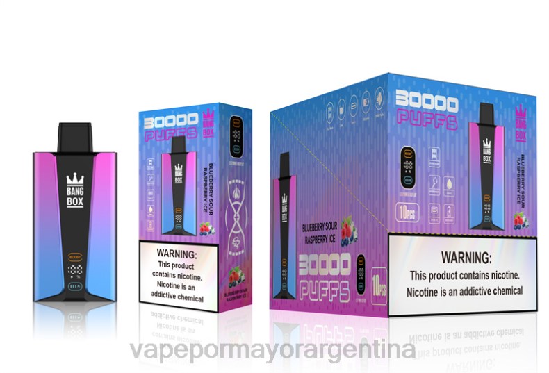 Vaporizador Al Por Mayor - Bang Box Pantalla inteligente de 30000 inhalaciones arándano frambuesa agria hielo 8B6081