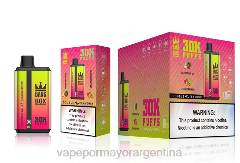 Vaporizador Desechable Al Por Mayor - Bang Box 30000 inhalaciones de dos sabores. hielo de sandía y kiwi fresa 8B6062