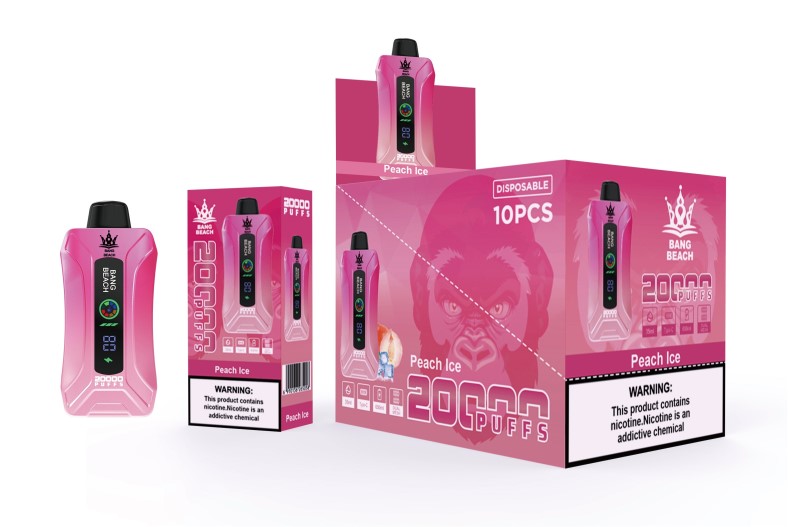Productos De Vapeo Al Por Mayor - Bang Beach vape elegante de la pantalla de 20000 soplos hielo de durazno 8B609