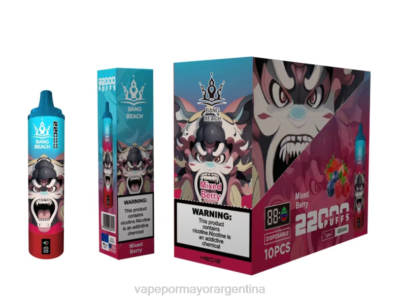 Vape Por Mayor Argentina - Bang Beach Pantalla inteligente de 22000 inhalaciones bayas mixtas 8B6021