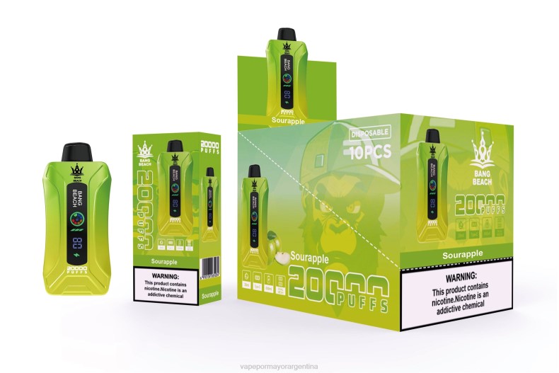 Vape Por Mayor Argentina - Bang Beach vape elegante de la pantalla de 20000 soplos manzana agria 8B601