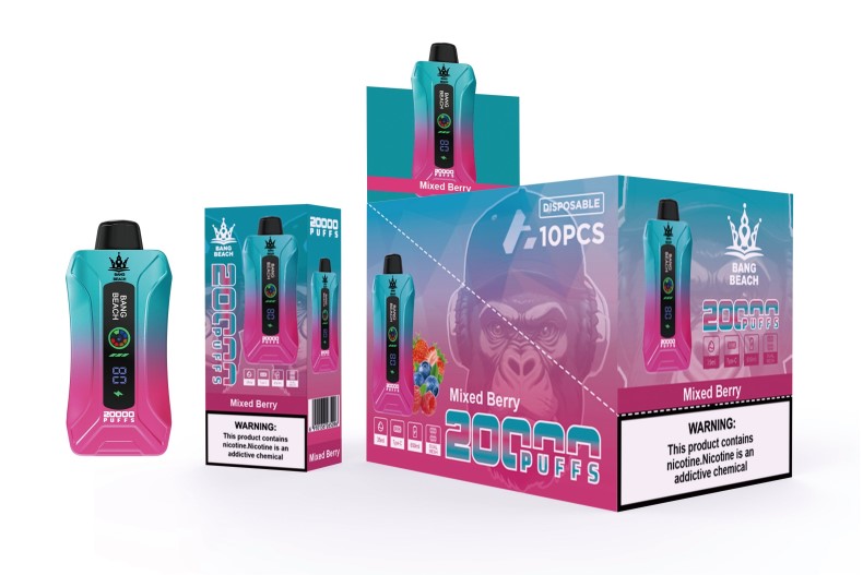 Venta De Vaporizadores Al Por Mayor - Bang Beach vape elegante de la pantalla de 20000 soplos bayas mixtas 8B605