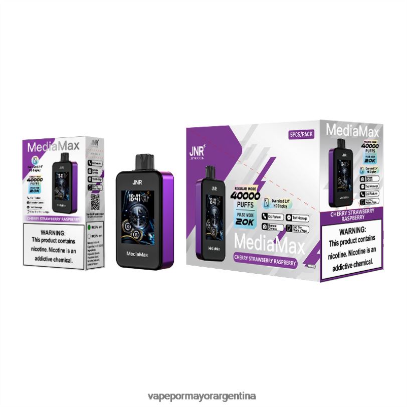 PV0DZR14 JNR MediaMax bocanada de 40k cereza fresa frambuesa - Vape Outlet