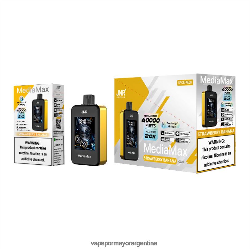 PV0DZR16 JNR MediaMax bocanada de 40k plátano fresa - Vape Online Shopping