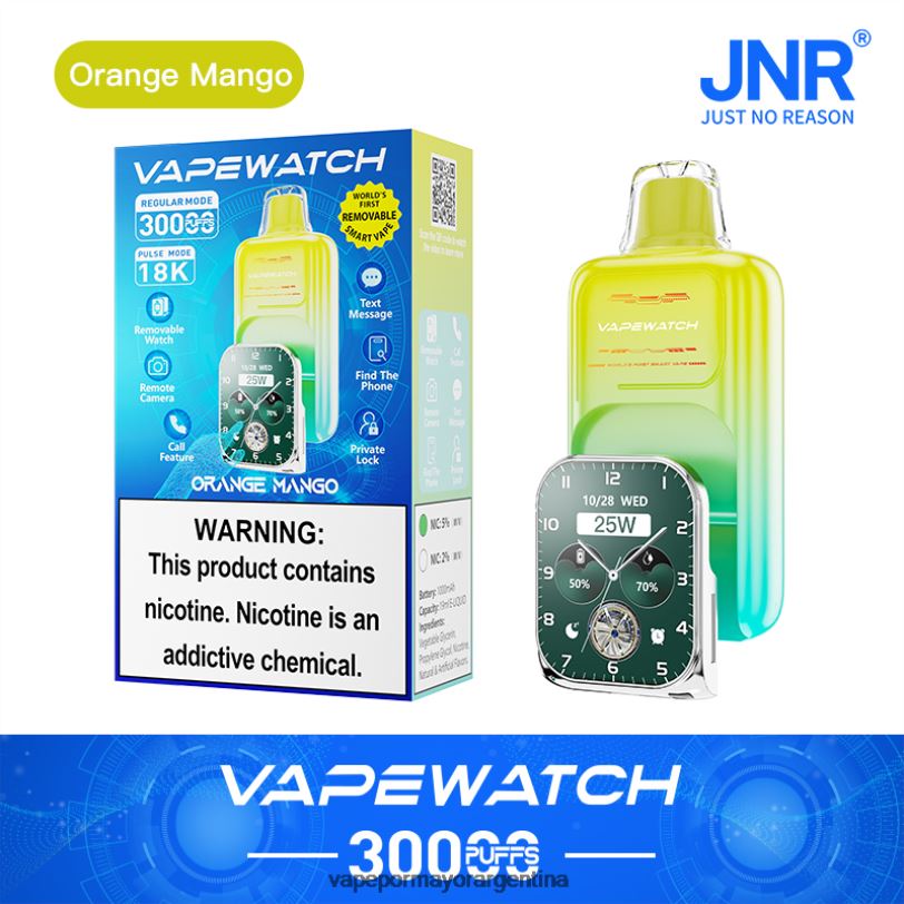 PV0DZR2 JNR reloj vapeador mango naranja - Vape Argentina