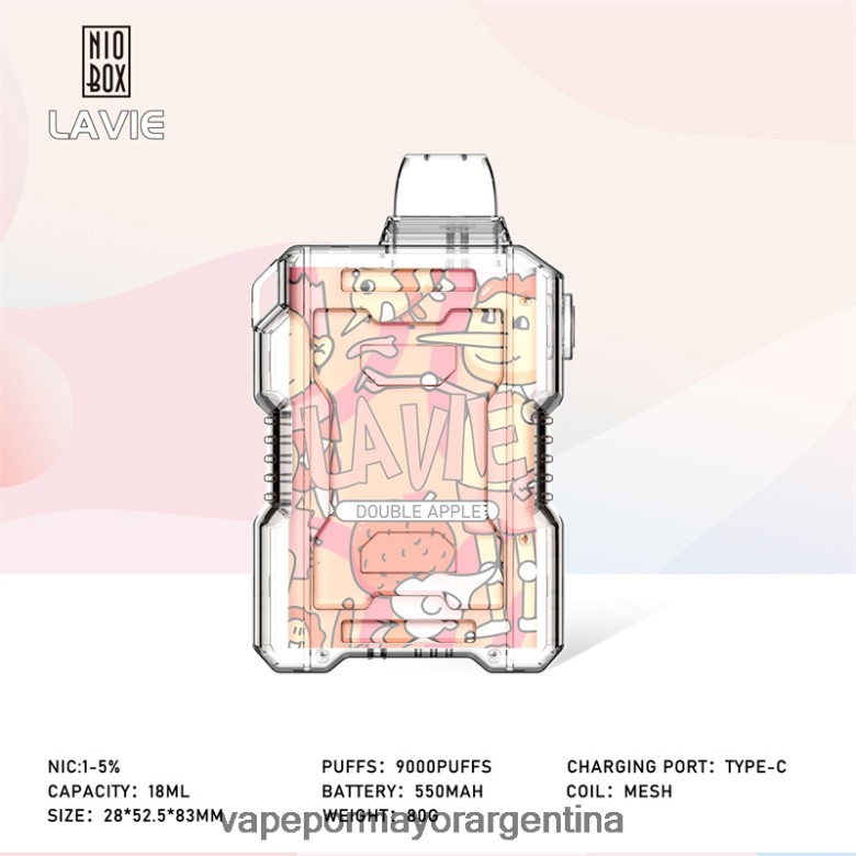 Venta De Vaporizadores Al Por Mayor - LAVIE NIO BOX 9000 bocanadas 04HZV0195 manzana doble