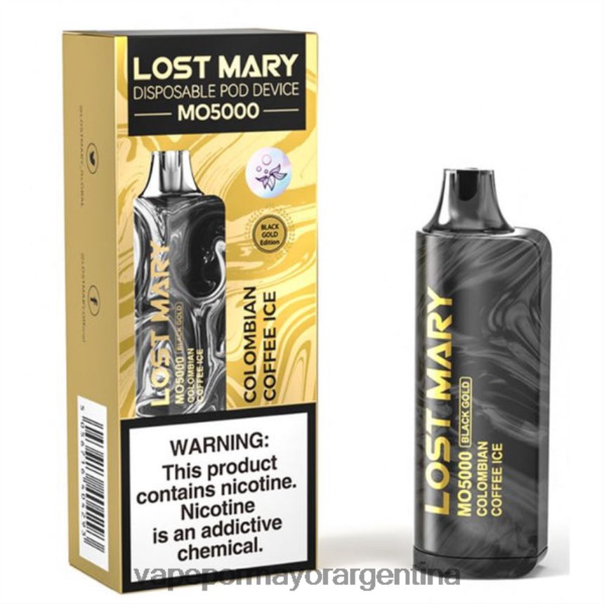 FDLPBF344 helado de café colombiano - Vapeo Al Por Mayor LOST MARY MO5000 oro negro 10ml
