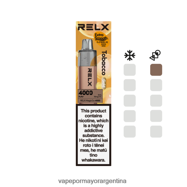 Vape Argentina - RELX MagicGo 4000 vaporizadores desechables tabaco (oro) L0V4602
