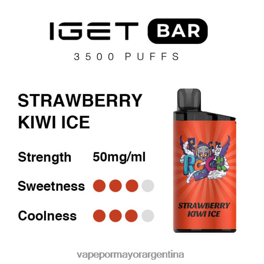 FDLPBF90 hielo de fresa y kiwi - Vape Argentina IGET BAR 3500 5% nicotina