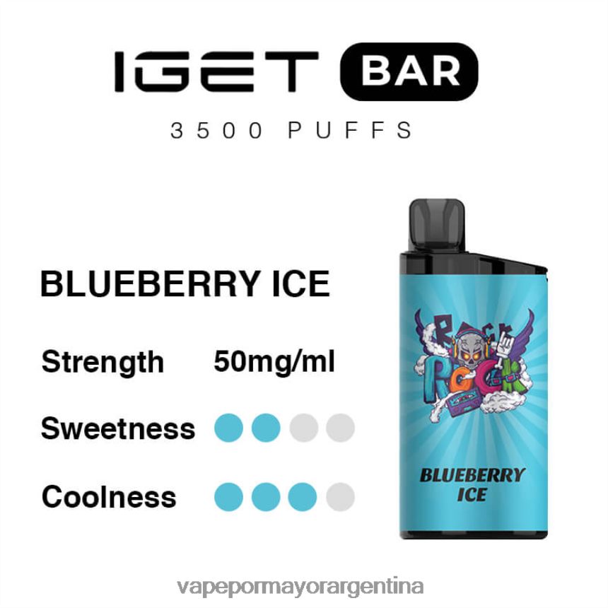 FDLPBF98 hielo de arándanos - Vape Recargable IGET BAR 3500 5% nicotina